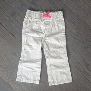 Jumping Beans Baby Girls' Khaki Pants with Heart Pockets, 18 Months